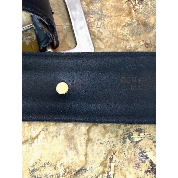 Leather Belt Silver womens M 34"L Black Buckle Bull Conchos Turquoise Western - Picture 14 of 14